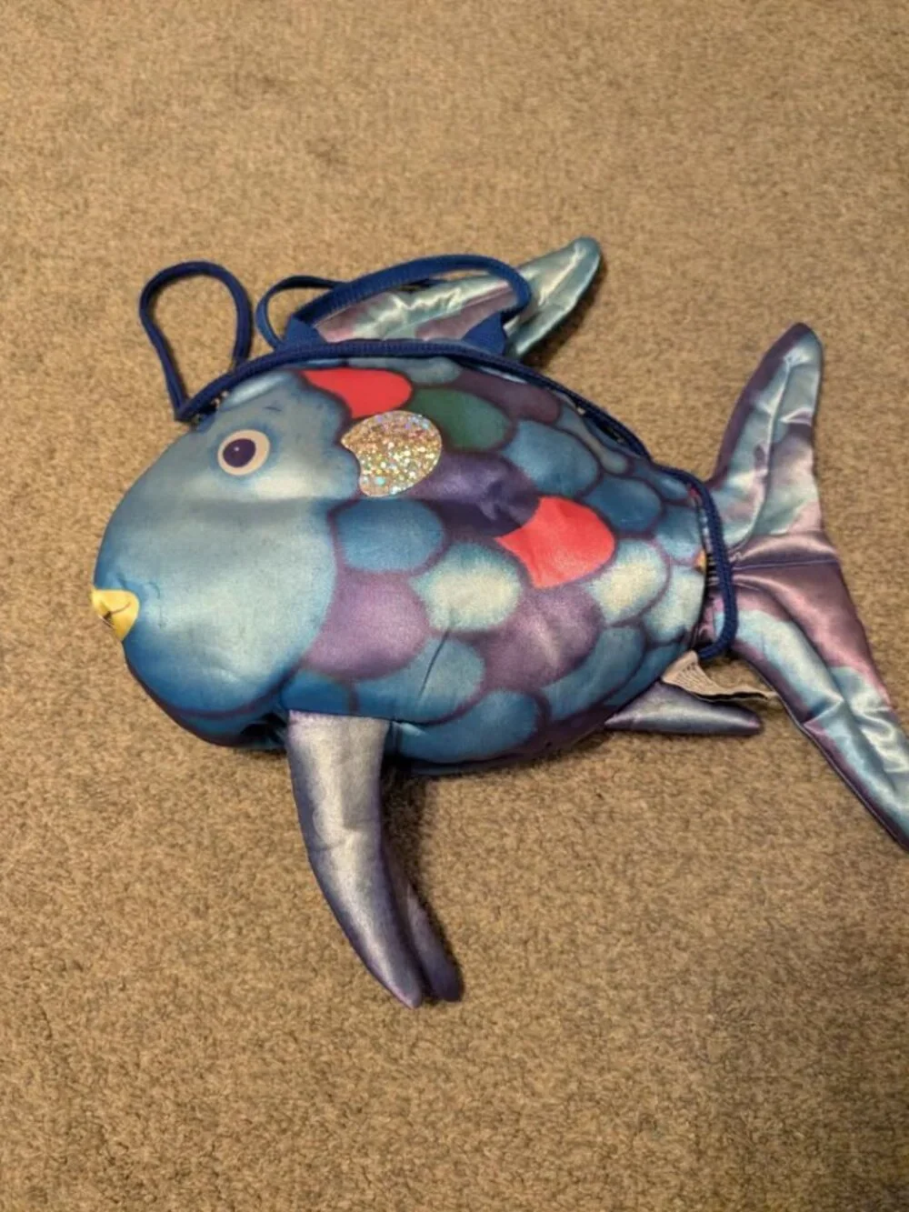 Vintage rainbow fish purse plush bag
